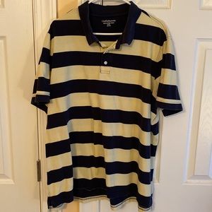 Men’s Croft & Barrow Signature Polo, 2XL, Cream & Blue
